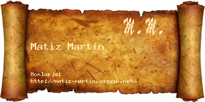 Matiz Martin névjegykártya