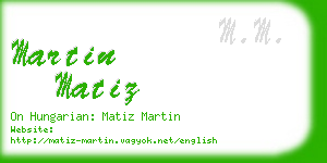 martin matiz business card